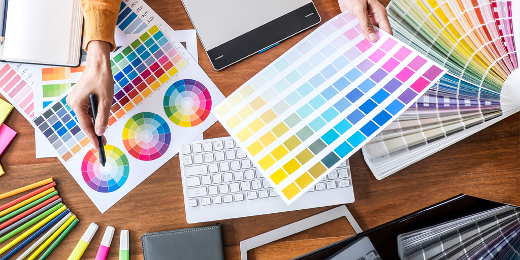 color selection for logo graphic, graphic design