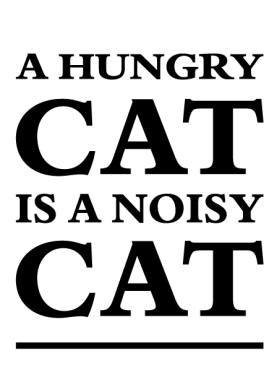 A hungry cat is a noisy cat aluminium sign