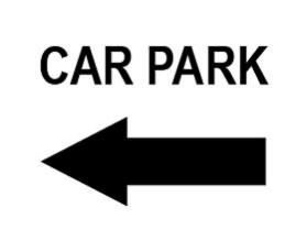 Car park to the left sign