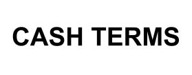 Cash terms sign