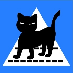 Cat crossing aluminium sign