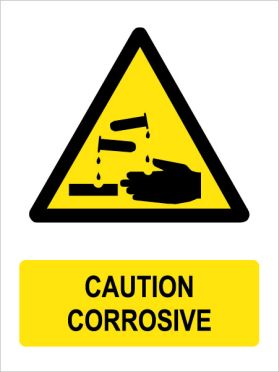 Caution corrosive sign