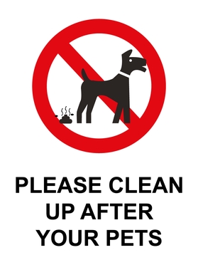 Clean up after your pets sign