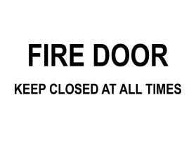 Fire door keep closed at all times sign