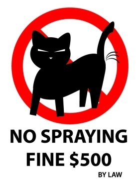 No cat spraying $500 fine aluminium sign