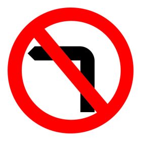 No left turn sign