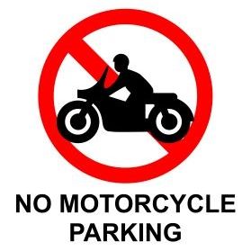 No motorcycle parking sign