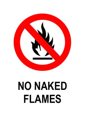 No naked flames sign