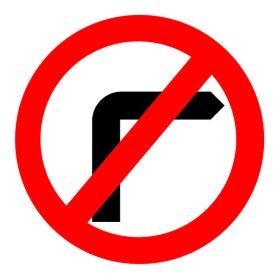 No right turn sign