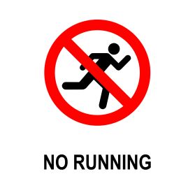 No running sign