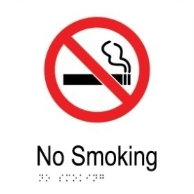 No smoking area aluminium acrylic braille sign v1