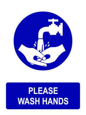 Please wash hands sign