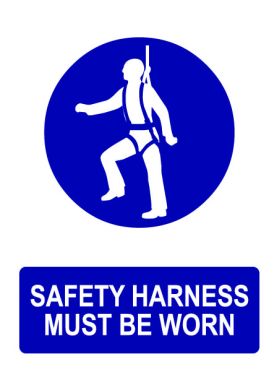Ppe safety harness must be worn sign