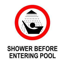 Shower before entering pool sign
