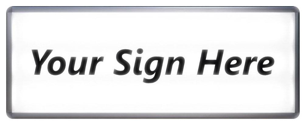 Single-sided lightbox sign with trans sticker - front